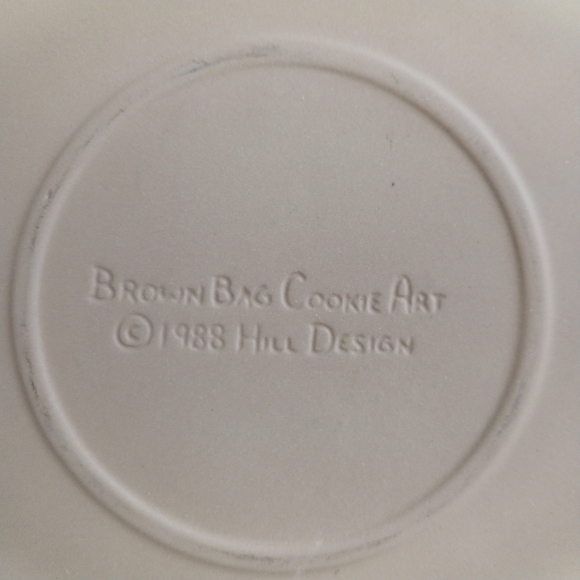 Vintage Brown Bag Cookie Art Hearts And Flowers Shortbread Cookie Mold Stoneware - Picture 5 of 7